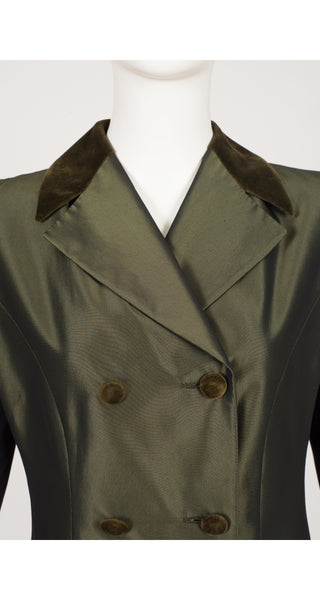 Vintage 1960's Louis Feraud Green Double Breasted Jacket - S