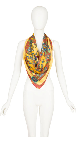 Hermes Astres et Soleils Silk Scarf in Green, Women's