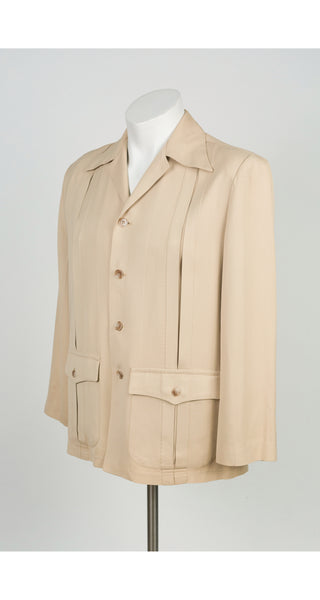 A Palmland Fashion 1950s Men's Beige Gabardine Jacket