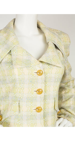 Vintage 80’s Christian Lacroix Cotton Faille authentic Jacket w/ Metal Buttons Accent US 8