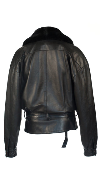 Claude Montana for Ideal Cuir 1980s Men's Black Lamb Leather