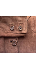 1970s Brown Suede Collared Blazer Jacket