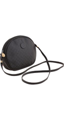 1980s Micro "GG" Black Canvas Round Crossbody Bag