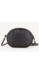 1980s Micro "GG" Black Canvas Round Crossbody Bag