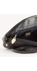 1980s Micro "GG" Black Canvas Round Crossbody Bag