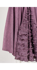 1983 S/S Mauve Cotton Ruffle Flared Midi Skirt