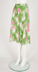 2004 S/S Runway Tropical Print Silk A-Line Skirt