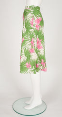 2004 S/S Runway Tropical Print Silk A-Line Skirt