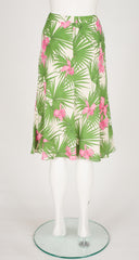 2004 S/S Runway Tropical Print Silk A-Line Skirt