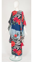 1974 S/S Runway Peony Cotton Kimono Sleeve Caftan