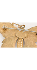 1950s Art Nouveau Gold-Tone Butterfly Figural Brooch