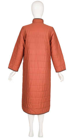 1970s Terracotta Quilted Cotton Coat