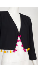 1989 S/S Matador Black Rayon Crepe Bolero