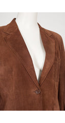 1970s Brown Suede Collared Blazer Jacket