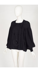 1988-89 F/W Black Chenille Soutache Wool Balloon Sleeve Sweater