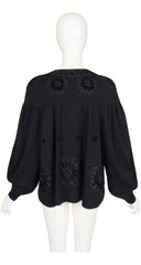 1988-89 F/W Black Chenille Soutache Wool Balloon Sleeve Sweater