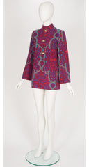 1970s Demi-Couture Printed Wool Gabardine Tunic