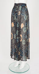 1989 S/S Tie-Dye Print Chiffon Pleated Palazzo Pants