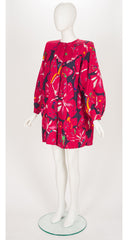 1986 S/S Butterfly Print Cotton Balloon Sleeve Jacket