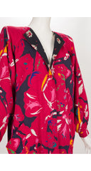 1986 S/S Butterfly Print Cotton Balloon Sleeve Jacket