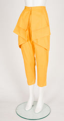 1980s Sunshine Yellow Cotton Cropped Butterfly Pants