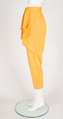 1980s Sunshine Yellow Cotton Cropped Butterfly Pants