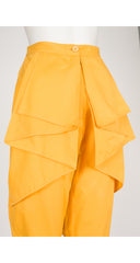 1980s Sunshine Yellow Cotton Cropped Butterfly Pants