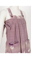 1976 S/S Floral Striped Cotton Convertible Apron Dress