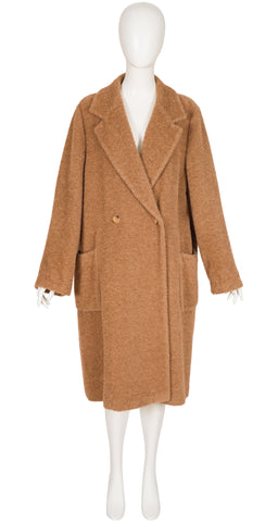 1990s Camel Alpaca & Wool Collared Coat