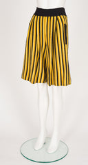 1992 S/S Striped Yellow Wool Knit High-Waisted Shorts