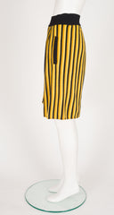 1992 S/S Striped Yellow Wool Knit High-Waisted Shorts