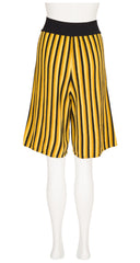 1992 S/S Striped Yellow Wool Knit High-Waisted Shorts