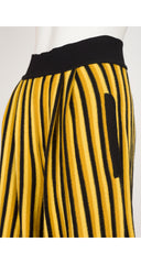 1992 S/S Striped Yellow Wool Knit High-Waisted Shorts