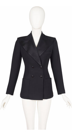 1971 S/S "Le Smoking" Demi-Couture Black Wool Tuxedo Jacket