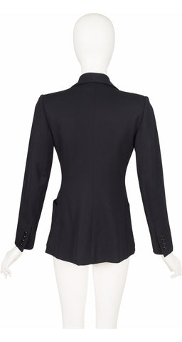 1971 S/S "Le Smoking" Demi-Couture Black Wool Tuxedo Jacket