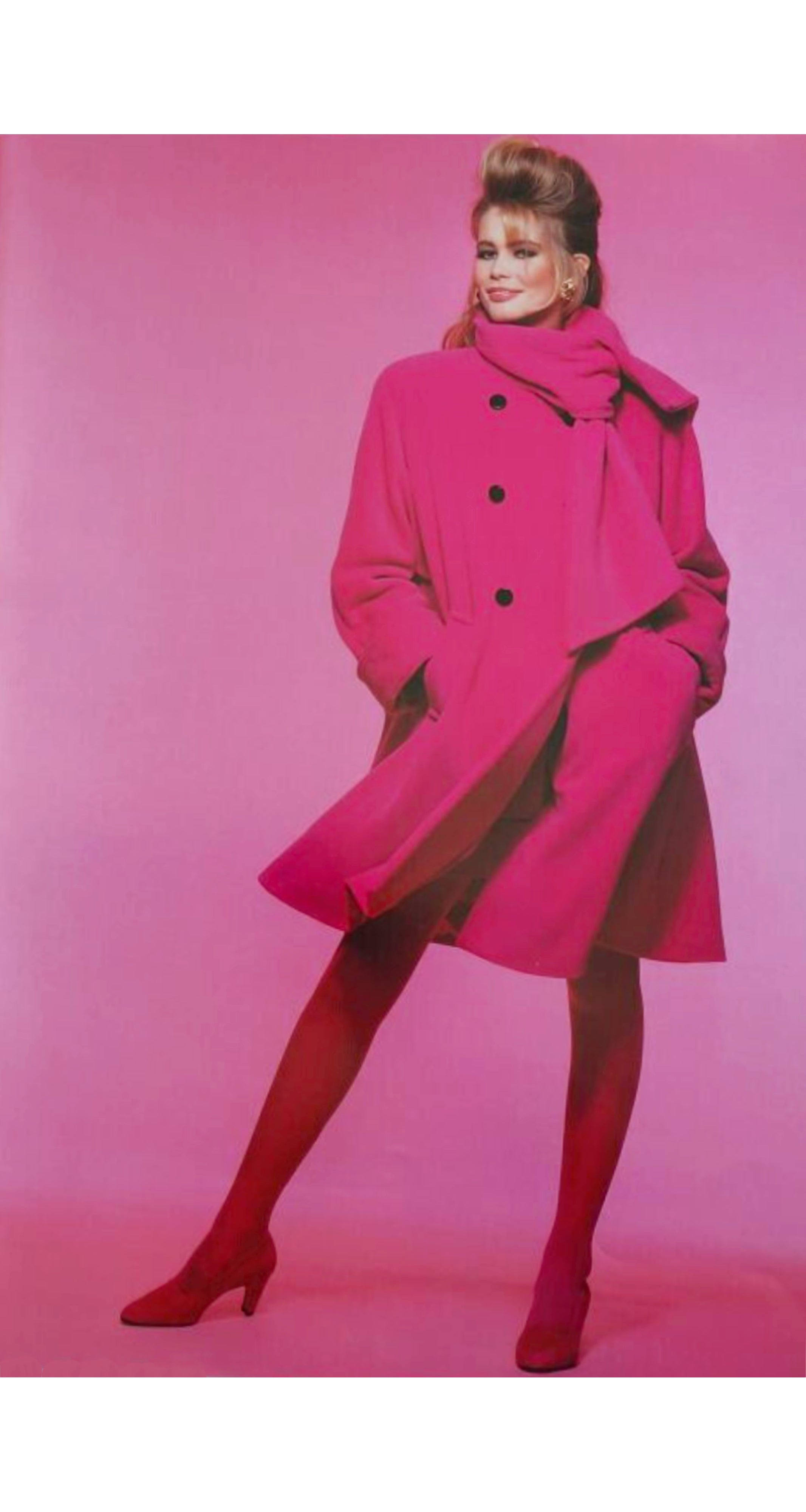 Vintage LOUIS FERAUD Paris Wool Blazer Jacket Fuchsia Pink 