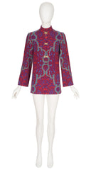 1970s Demi-Couture Printed Wool Gabardine Tunic