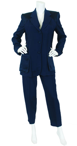 Cheap and Chic Deconstructed Navy Trouser Pant Suit