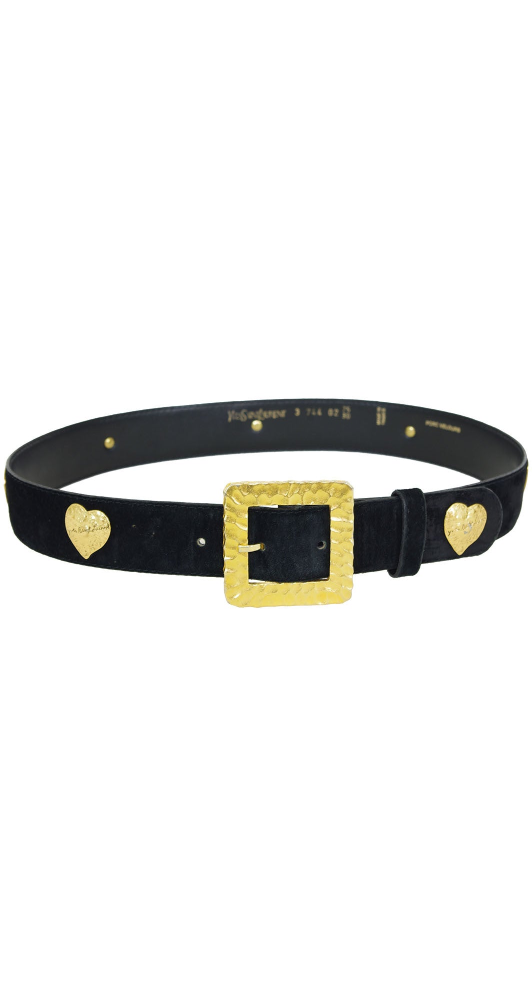 VTG Harve Benard Size M Black Suede Classic Dress Belt with Gold Chain  Buckle