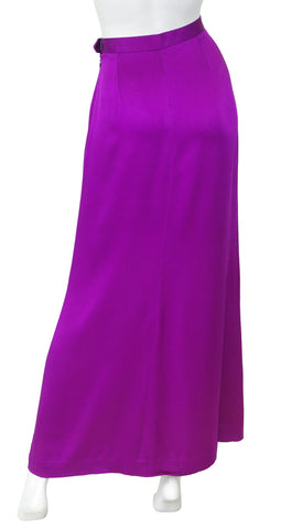 c. 1993 Magenta Satin Maxi Skirt