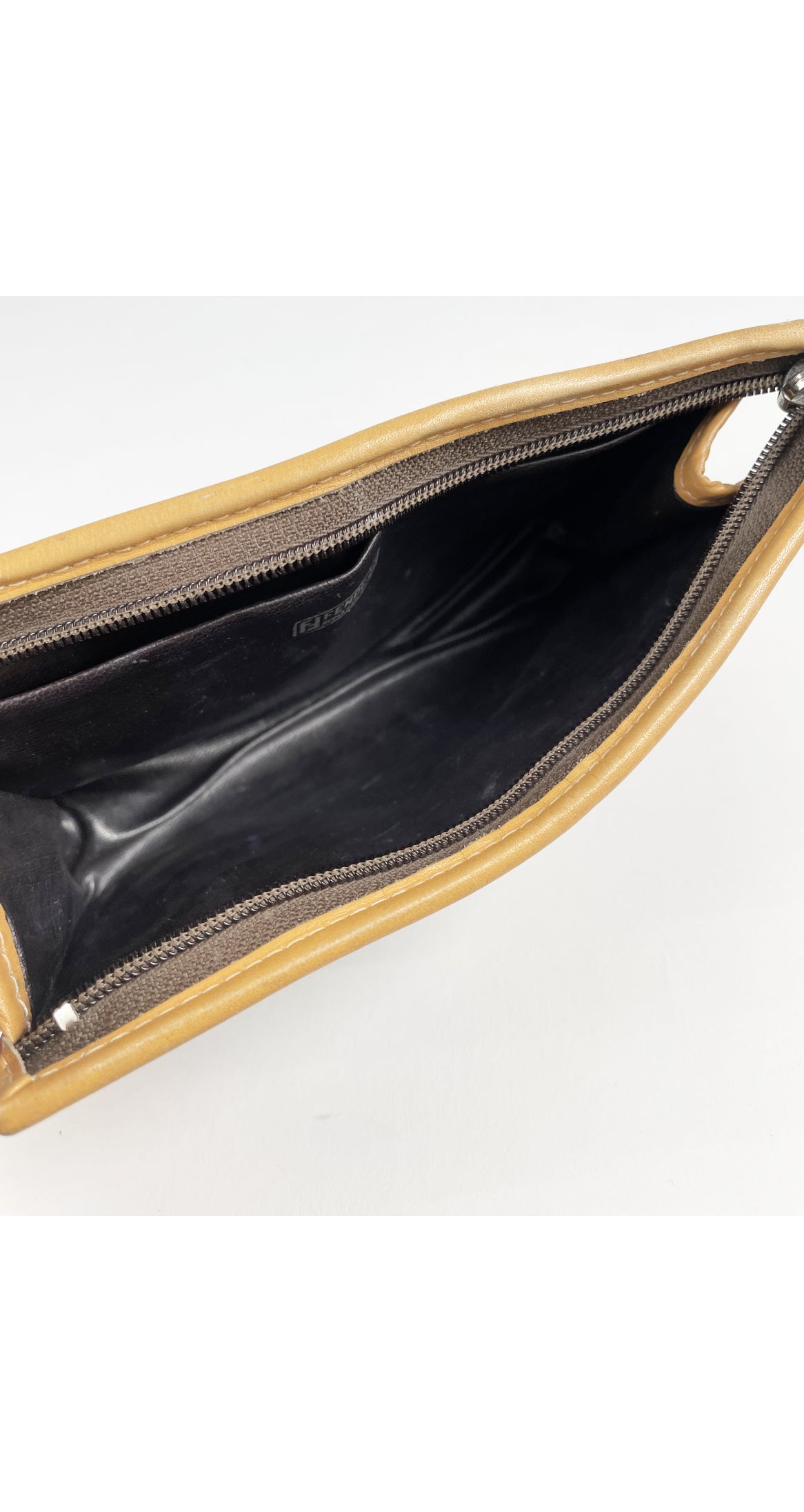 Fendi black logo canvas and leather handbag 1970s