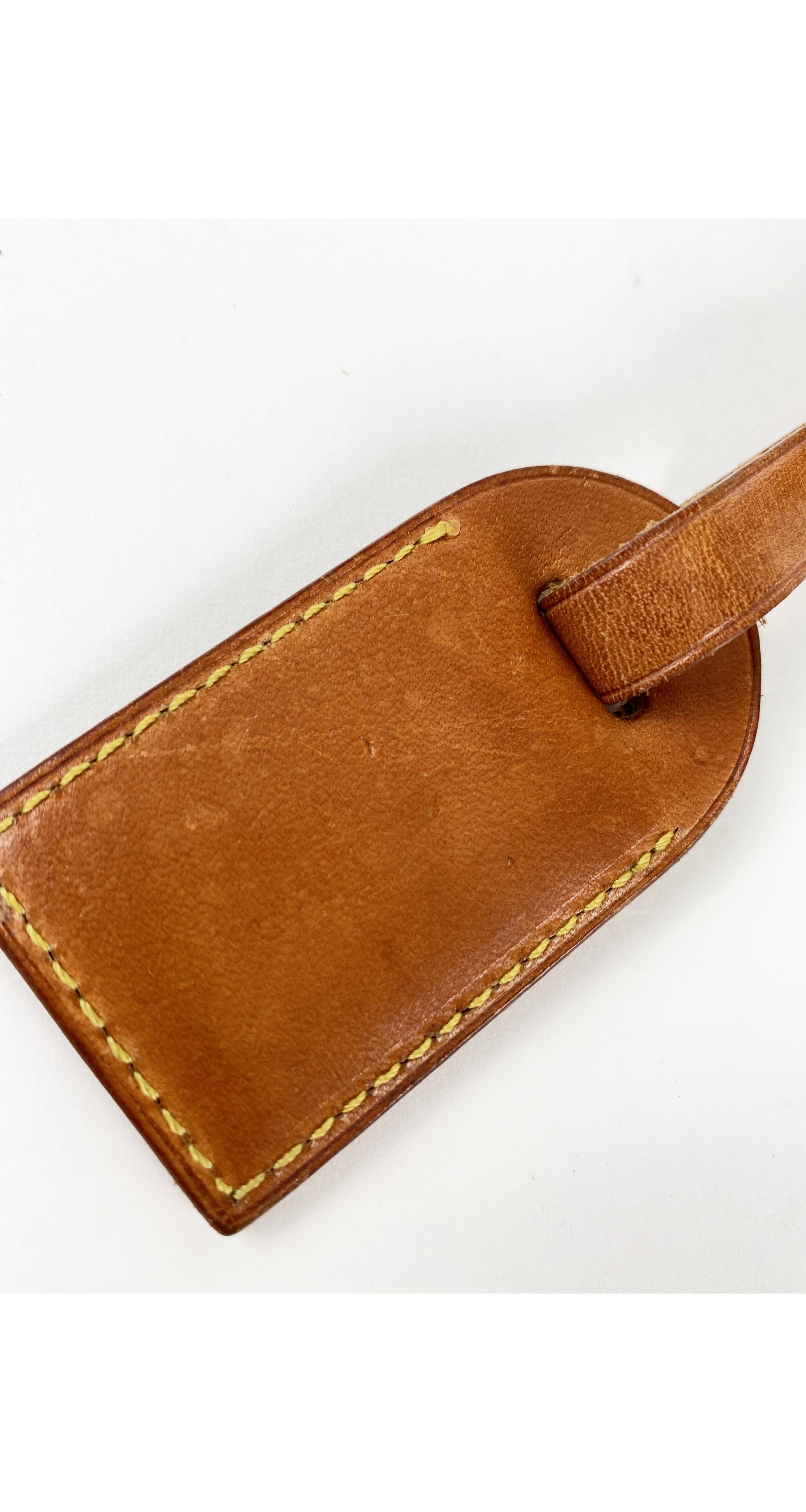 Sold at Auction: Vintage Louis Vuitton Brown Leather Luggage Tag