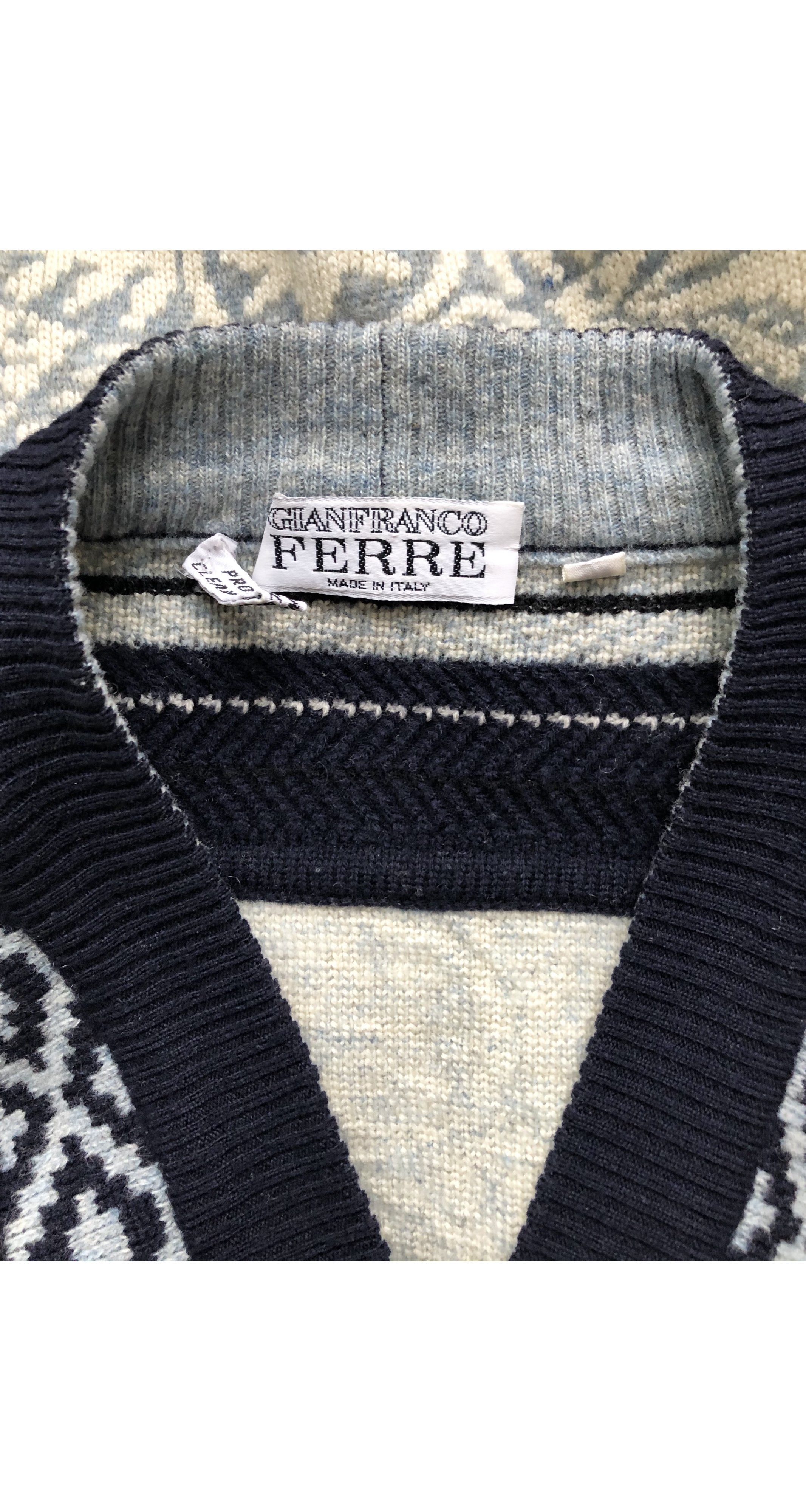 Gianfranco Ferré 1985 F/W Men's Nordic Inspired Pullover Sweater ...