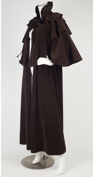 Travers Tempos 1970s British Brown Corduroy Ruffle Cloak – Featherstone ...