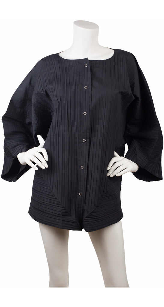 Issey Miyake 1989 S/S Vintage Black Origami Pleated Blouse