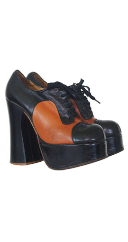 1970s Black & Brown Monster Platform Shoes