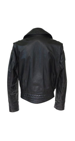 1980s Johnsons Black Leather Motorcycle Jacket